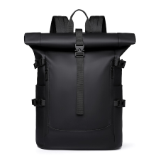 Waterafstotende Laptoprugzak met Roltop 15,6 Inch Multistrip Casual Rugzak Grote Capaciteit Daypack voor Werk Fietsen Stedelijk Reizen