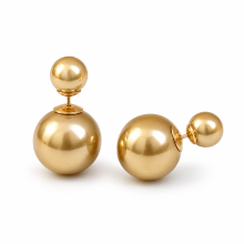 VoxorAI vergulde klassieke dubbelzijdige op twee manieren draagbare pareloorbellen (oorstekers/oorbellen/hangoorbellen), subtiele luxe, hoogwaardige mode, nieuw in kleine oplage, bestseller, 8 mm en 16 mm