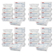 Ochama wegwerpgesichtshanddoek, 2880 vellen (90 vellen x 32 pakken), pareltextuur zachte katoenen handdoek, nat & droog dubbel gebruik gezichtsdoek, extra grote capaciteit familie voorraadpak