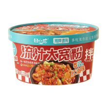 Tian Xiao Hua komverpakking vetvrije brede vermicelli met saus, roze olie smaak, 271 g