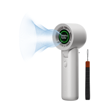 Blueair AlwaysCool draagbare handventilator F7, 32 uur batterij, stille persoonlijke verkoeling met sterke luchtstroom, oplaadbaar via USB C, compacte reis  & bureauventilator, wit