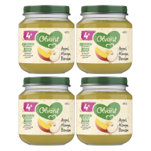 Olvarit appel mango banaan fruitpuree 4M+ 125 g * 4