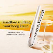 Lena draadloze stijltang met 12 mm gebogen plaat, MCH verwarmingstechnologie, volumegevend, hoog topmodel, 150 g