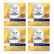 Gourmet Gold mousse tonijn, lever, kalkoen & rund multipack*4