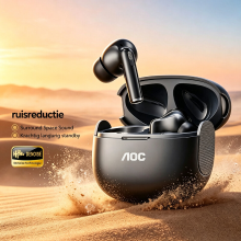 AOC ACT2615 ANC draadloze oordopjes met ruisonderdrukking, super lange stand by, Bluetooth 5.4, HiFi high definition decodering, 3D surround sound, touchbediening, ruisonderdrukking bij bellen, met oplaadcase met digitaal display, cadeau aanbevelingen