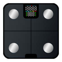 Slimme lichaamsvetweegschaal, led kleurendisplay, volgt 25 lichaamsmetingen, uiterst nauwkeurige sensor, capaciteit 180 kg【met batterij】