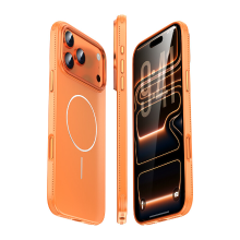 IM CHEN iPhone 18 Pro Max hoesje, compatibel met 17 Pro Max randwarmteafvoer, MagSafe magnetische ring, slanke versie, oranje, 1 stuk