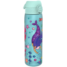 ION8 waterfles, 500 ml/18 oz, slank, lekvrij & BPA vrij, veilige vergrendeling voorkomt morsen, vaatwasserbestendig, draaggreep, ideaal voor volwassenen en kinderen   reizen, sportschool & school, zeemeerminnenontwerp
