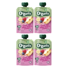Organix knijpfruit met haver, appel & banaan 12m+ 100 g * 4