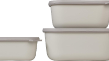 Mepal Cirqula rechthoekige multikommenset   3 stuks, 750 ml + 1500 ml + 3000 ml, Nordic wit