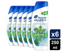 Head & Shoulders Head & Shoulders Menthol Fresh Anti roos Shampoo 6 x 250 ml (6 Pack)