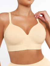 Feelingirl draadloze Push Up bra, naadloze comfort, volledig dekend, M Skin
