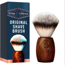 Gillette King C. Gillette scheerkwast, scheerkwast voor mannen met zachte vezels en houten handvat   1 stuk