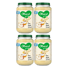 Olvarit fruitsnack 8 maanden+ peer appel yoghurt 200 g*4