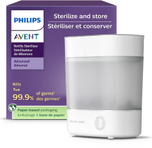 Philips Avent elektrische flessensterilisator en droger   steriliseert en droogt in 40 minuten   houdt tot 24 uur steriel   geïntegreerde lekbak   doodt 99,9% van de bacteriën   SCF291/00