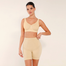 Feelingirl naadloze comfort panties met middelhoge taille, buikcontrole en vormgevend, shaping shorts, XS/S, huid