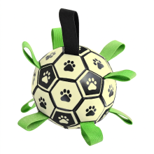 Blinkit glow in the dark interactief voetbal speelgoed voor huisdieren, fluorescerend effect zichtbaar in het donker, amfibisch ontwerp, interactieve nylon band, duurzaam kauwbestendig materiaal, 15 cm ideaal formaat voor dagelijkse Pl