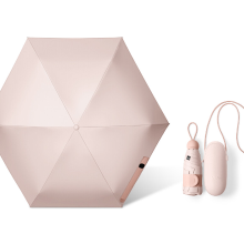 Beneunder BM525, 5 voudig opvouwbare paraplu met zwarte gelcoating voor buiten, windbestendig, waterdicht en capsuleontwerp, lichtgewicht voor woon werkverkeer/reizen, huidroze, F, cadeau voor koppels, perfect cadeau