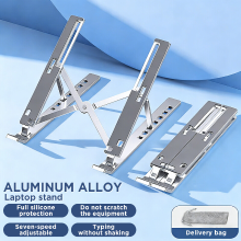 GAONLY Laptopstandaard voor bureau, ergonomisch verstelbaar opvouwbaar aluminium draagbare computerstandaard, compatibel met MacBook Air/Pro, HP, Lenovo, Dell en meer 10–15,6’’ laptops en tablets (zilver)