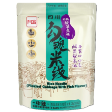 Bai Jia BaiJia Akwan instant rijstnoedel – ingelegde kool met vissmaak, medium pittig, 285 g