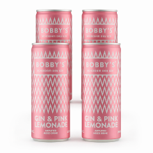 Bobby's Gin & Pink Lemonade – 4 x 250 ml