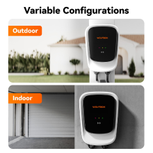 WOLFBOX AE07 Type 2 lader 7 kW 32 A 1 fasig elektrische auto oplader (wandlader) met app bediening en RFID kaart