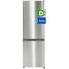 CHiQ 322 L koel vriescombinatie, no frost, multi airflow, 4 sterren vriesfunctie, inverter compressor 37 dB, 226 L koel  & 96 L vriesruimte, led touch display, omkeerbare deur, verstelbare poten, RVS JR318WSD [energielabel D]