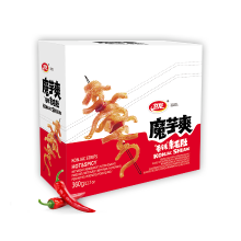 Wei Long krokante konjacksnack, vegetarisch in pensstijl, pittige smaak, doos, 360 g (18 g x 20)