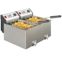 Fritel Friteuse Profi 4920 Duo   Professionele Dubbele Friteuse   2x 8 L   2x 3300 W   Stofdeksel   Aftapkraan   Geschikt voor Olie en Vast Vet