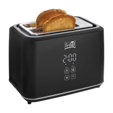 Fritel Broodrooster TO 2995   Stijlvolle Broodrooster   2 Sleuven   7 Toastniveaus   850 W   Touch Display   Mat Zwart   Uitneembare Kruimellade + Broodjesrek