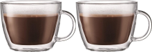 Bodum BISTRO dubbelwandige thermo glas café latte kopjes set   450 ml, verpakking van 2