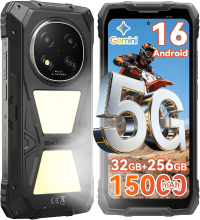 Blackview ROCK 2 Pro Simlockvrije 5G Robuuste Smartphone, Android 16, 8 GB RAM + 24 GB Virtuele Uitbreiding (Totaal 32 GB) + 256 GB ROM, 15000 mAh Batterij, 6,67