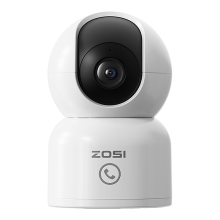 ZOSI C518 2 MP beveiligingscamera voor binnen   360° Pan/Tilt babyfoon en hondencamera, dual band 2,4 G/5 G wifi huisdiercamera met app, slimme persoonsdetectie, tweerichtingsaudio, cloud  en lokale opslag, 1 stuk