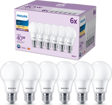 Philips LED Lamp Mat   40 W   E27   Warmwit licht   6 stuks