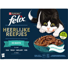 Felix heerlijke reepjes vis in saus natvoer voor katten