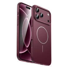 IM CHEN iPhone 18 Pro hoesje, Compatibel met 17pro Edge warmteafvoer, MagSafe magnetische ring, Slanke versie, Bordeauxrood, 1 stuk