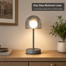 Mohheds Paddenstoel Ins Style Tafel Nachtlamp, 3 W Traploos Dimbaar 3 Kleurveranderende USB Oplaadbare Ambiante Bureaulamp Voor Slaapkamer Woonkamer Bureau Decoratie Cadeau