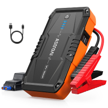 AstroAI S8 auto jumpstarter, jumpbox batterijpack voor motoren tot 6,0 L benzine en 3,0 L diesel, 12 V draagbare jumpbox met 3 standen, zaklamp en jumperkabel