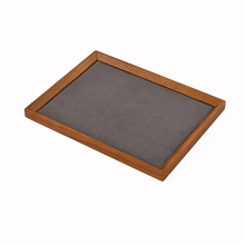 Oirlv houten sieradendisplayblad, massief hout, fluwelen sieradenorganizerblad, opbergblad voor ringen, oorbellen, kettingen, armbanden en horloges, displayhouder voor juwelierszaak