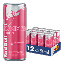Red Bull Zomereditie White Peach energiedrank   12 x 250 ml