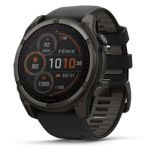 GARMIN Fenix 8 Solar 51 mm Carbon Titanium behuizing Smartwatch   Zwart siliconen bandje