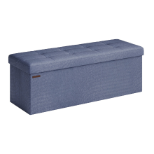 JOYFURNOS opvouwbare opbergkist, 43 inch hockerbank, voetenbank voor slaapkamer, woonkamer en hal, blauw, draagvermogen 660 lb