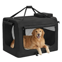 JOYFURNOS Ochama Zwart Opvouwbaar Soft Sided Huisdierendrager – Draagbaar voor Honden & Katten, 102 x 69 x 69 cm, Ademend Gaas, Handvatten & Opbergruimte – Ideale Reisbench voor Auto