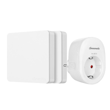 Dewenwils afstandsbedienbare wandcontactdozen, draadloze stekkerschakelaar voor aan/uit, geen kabels nodig, uitbreidbare lichtschakelaar voor kerstdecoraties, 30 m bereik, 16 A, 3680 W, wit