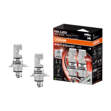 OSRAM NIGHT BREAKER LED SPEED H4, 450% meer licht, 6000K, 12 V, met wegtoelating, snelle installatie, geen mechanische accessoires nodig