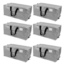 WhereHike 6 stuks heavy duty verhuiszak, extra grote opbergcapaciteit, met rugzakschouderbanden, stevige handgrepen en ritsen, vervangt verhuisdozen, 73 x 34 x 37 cm