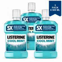 Listerine Essentials Cool Mint Mondwater 500 ml (3 Pack)