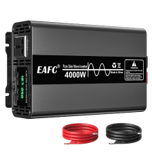 EAFC 4000 W Pure Sine Wave Inverter, 2000 W Nominaal 12 V DC naar 220 V AC, Universele Stekkerdoos, Stille Dubbele Ventilator, Amorf Silicium Technologie, Multibeveiligingssysteem voor RV, Vrachtwagen, Camping, Noodback up Gebruik