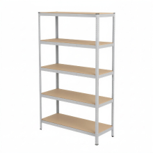 JOYFURNOS   5 Laags Stellingkast, Stalen Opbergrek voor Garage of Schuur, Draagvermogen 750 kg, Zilver