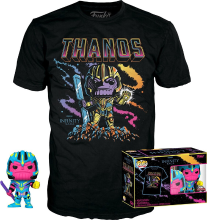Funko POP! Vinyl Marvel Thanos Blacklight Boxed T shirt en Figuur   M, 63601